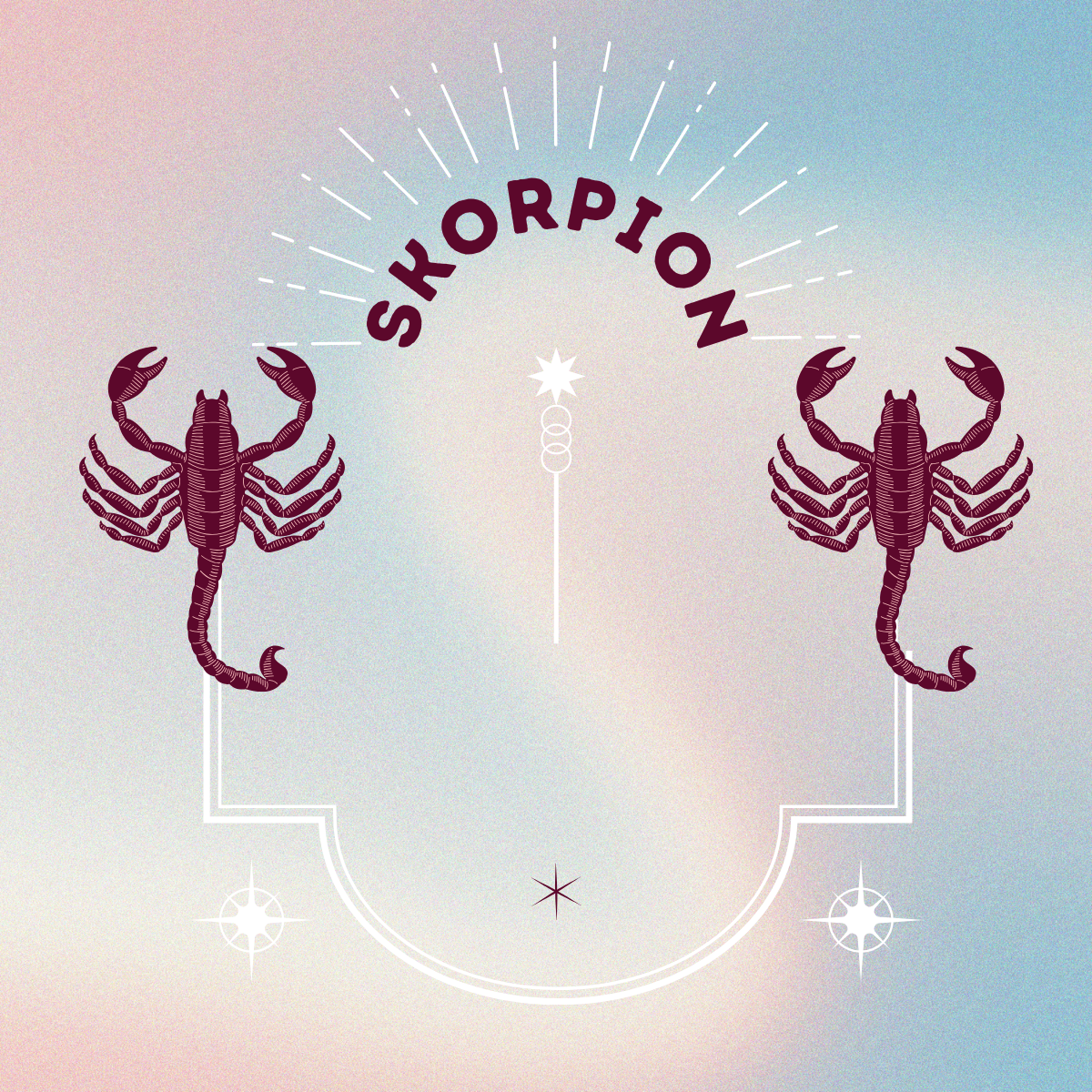 Ilustracja przedstawiająca horoskop 2025 dla zodiakalnego Skorpiona