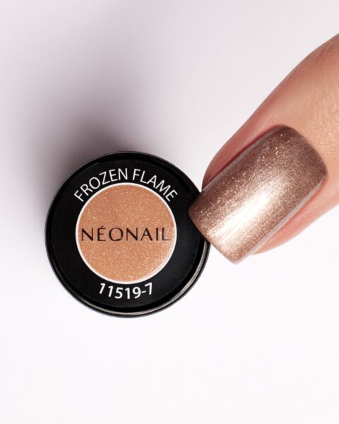 Frozen Flame – złoty lakier hybrydowy z metalicznym wykończeniem