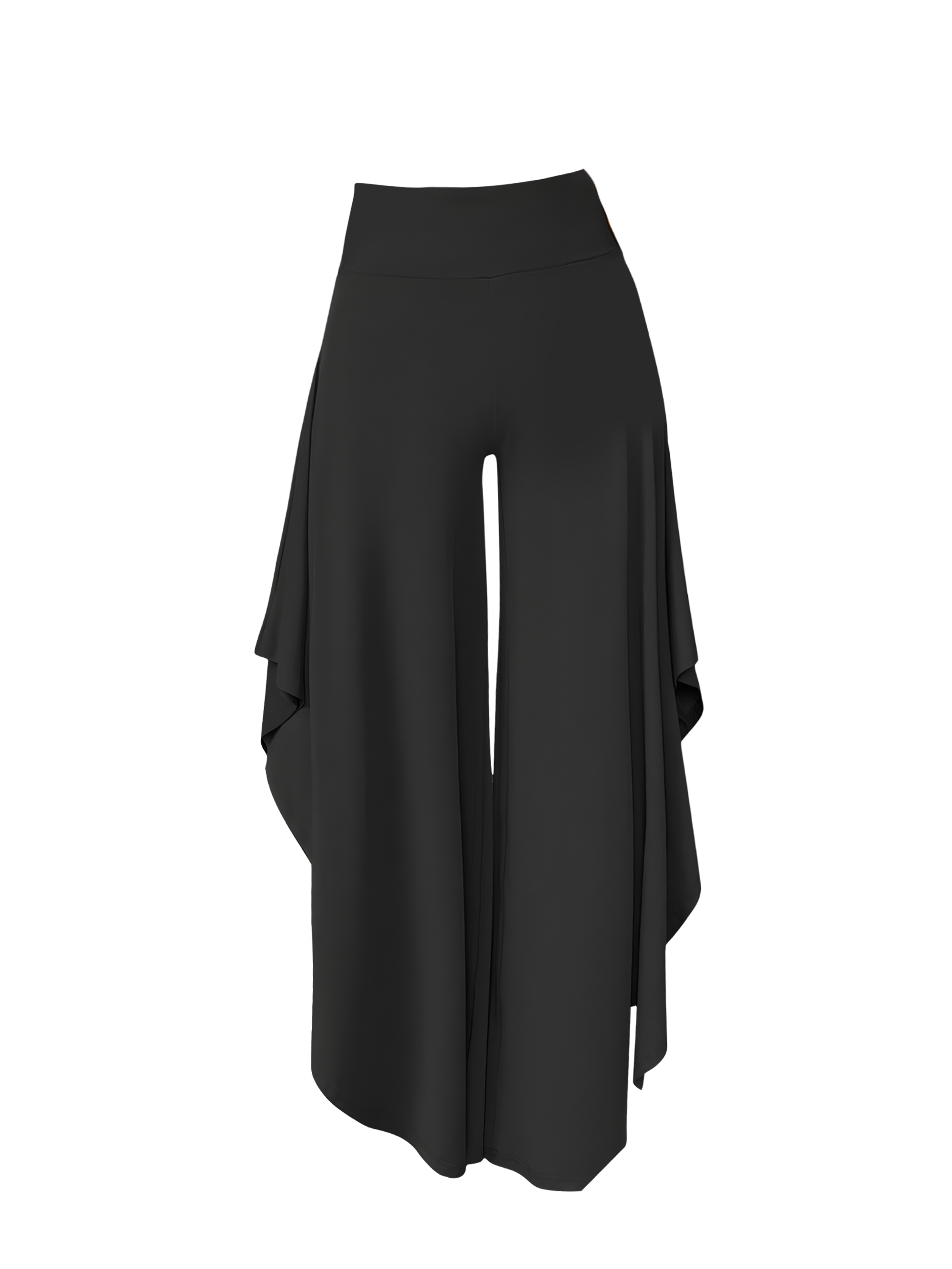 Luźne, czarne spodnie z lejącej tkaniny z kolekcji Rafferiza, z rozcięciami po bokach – element stylizacji w stylu smart casual, idealny do biura i na wieczorne wyjście. Nowoczesna interpretacja klasyki w modzie codziennej.
