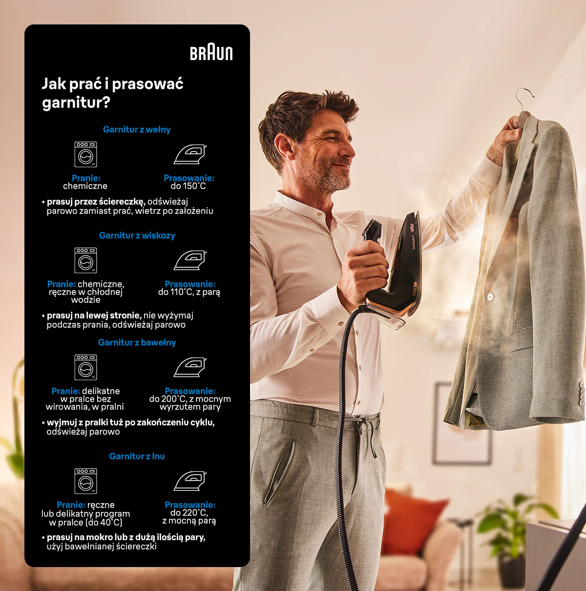 Jak prać i prasować garnitur?