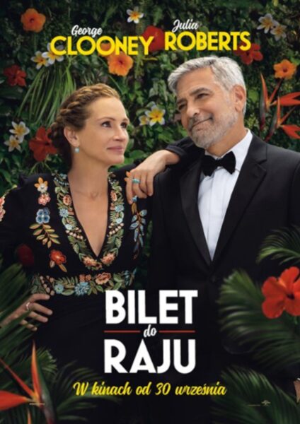 Plakat filmu: „Bilet do raju” (ang. Ticket to Paradise, 2022).