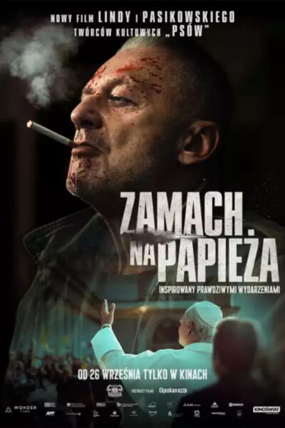 Plakat filmu kinowego Zamach na papieża.