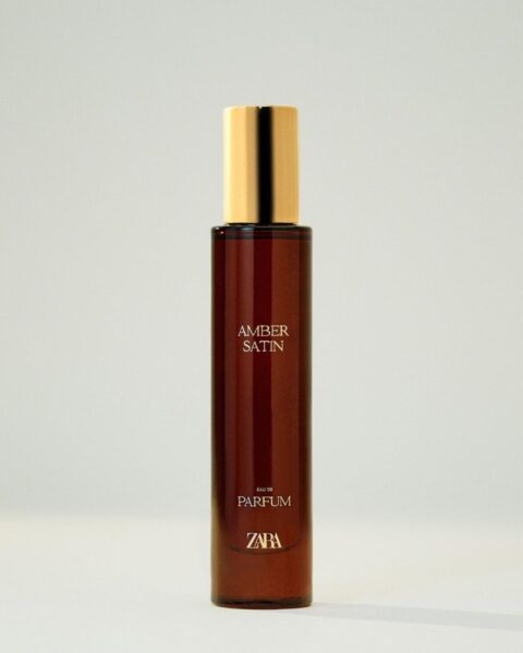 Zapach bursztynowy Zara Amber Satin. Zdjęcie produktowe.