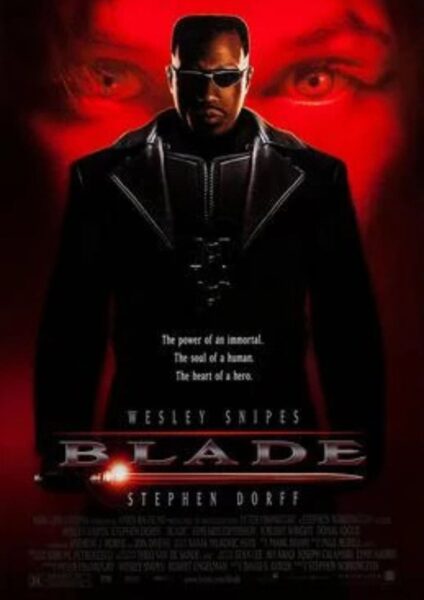 Plakat filmu „Blade: Wieczny łowca” („Blade”, 1998).