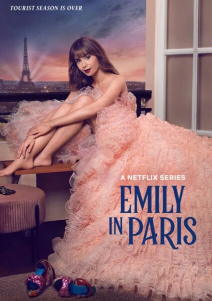 Plakat serialu „Emily in Paris” („Emily w Paryżu”).