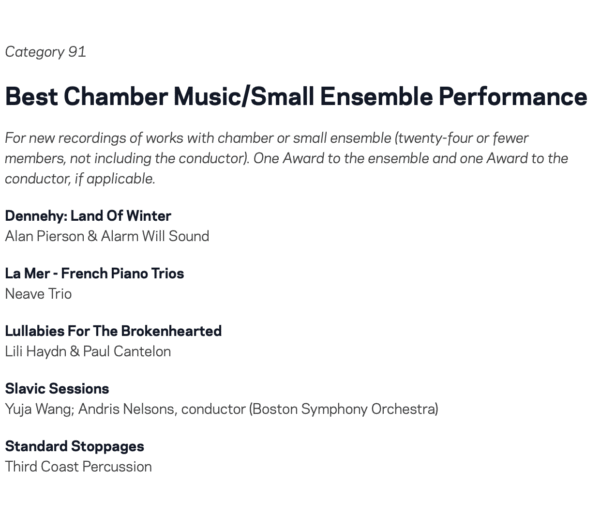 Nominacja do Grammy 2026 na screenshocie.