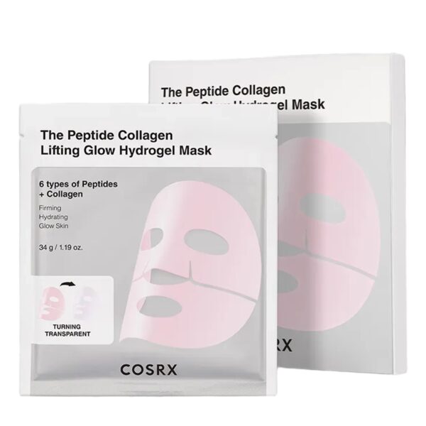 Zdjęcie produktowe COSRX Peptide Collagen Glow Hydrogel Mask.