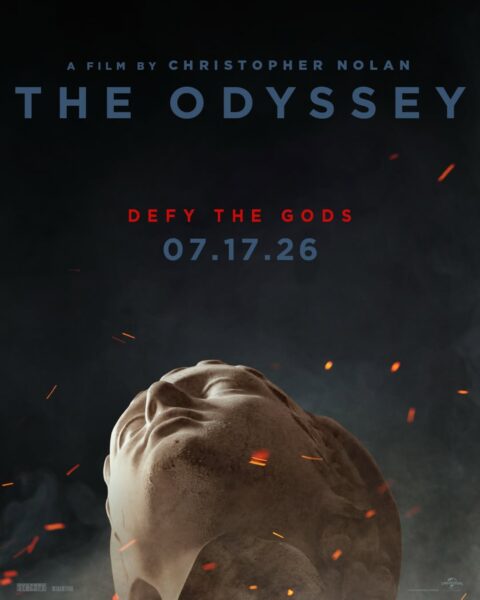 Plakat filmu "The Odyssey" ukazuje odlaną w kamieniu, odrzuconą głowę posągu na ciemnym tle, co symbolizuje epicki i pełen dramatyzmu ton produkcji Christophera Nolana. Ze względu na reżysera i intrygujący motyw buntu ("DEFY THE GODS"), ten tytuł z pewnością znajdzie się na liście najbardziej wyczekiwanych filmów 2026 roku. Data 07.17.26 jednoznacznie wskazuje na jedną z kluczowych najbardziej wyczekiwanych premier 2026, która ma szansę zdefiniować letni sezon kinowy.