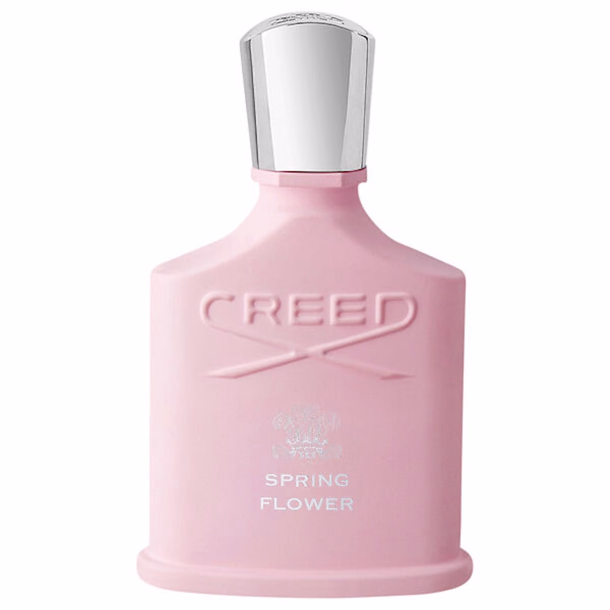 Zdjęcie produktowe Creed Spring Flower: jasny flakon otoczony kwitnącymi gałązkami i soczystymi owocami w świetle wiosennego poranka. Romantyczna estetyka idealnie pasuje do trendu perfumy o zapachu grejpfruta na wiosnę.